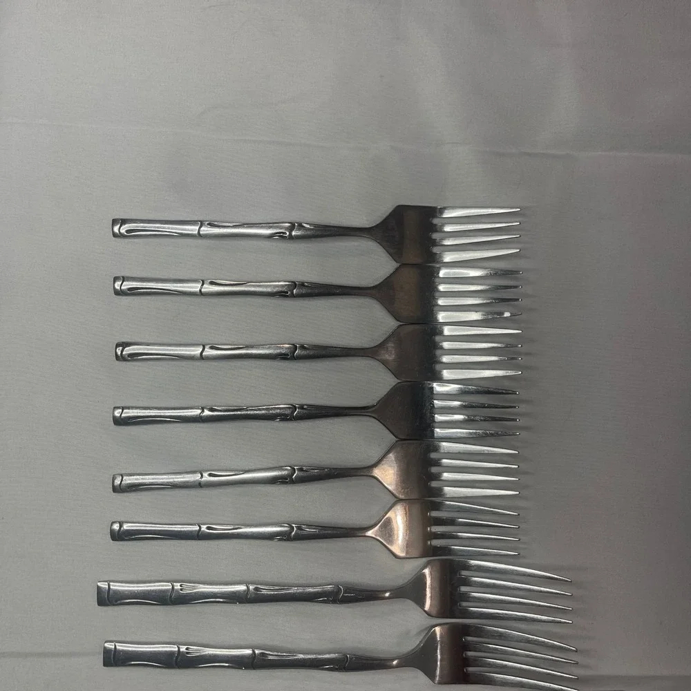 Vintage Bamboo Stainless Steel Flatware Set Mixed Lot made in Korea‎